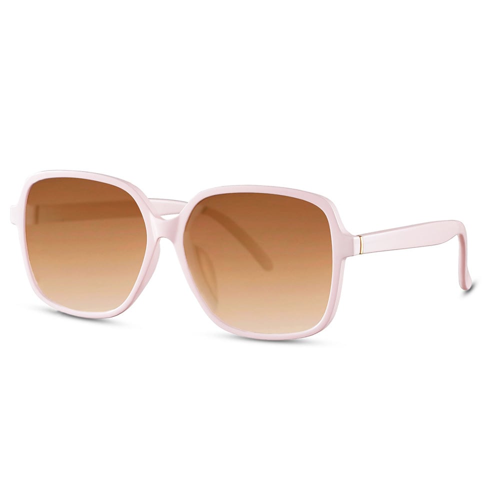 Pink solbriller med brun linse