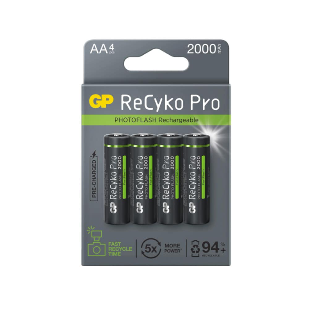GP Recyko Pro Photoflash AA-batteri 2000mAh 4-pak