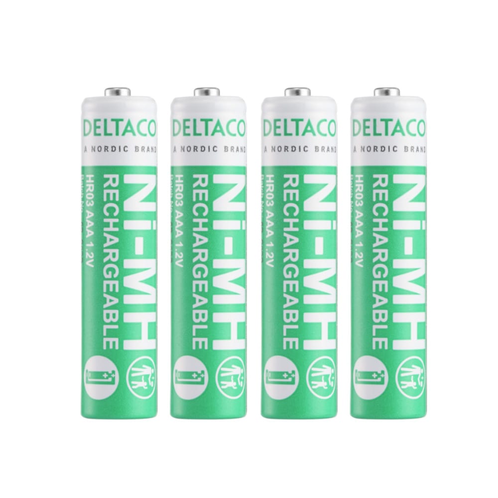 Deltaco Genopladelige batterier AAA 750mAh 4-pak