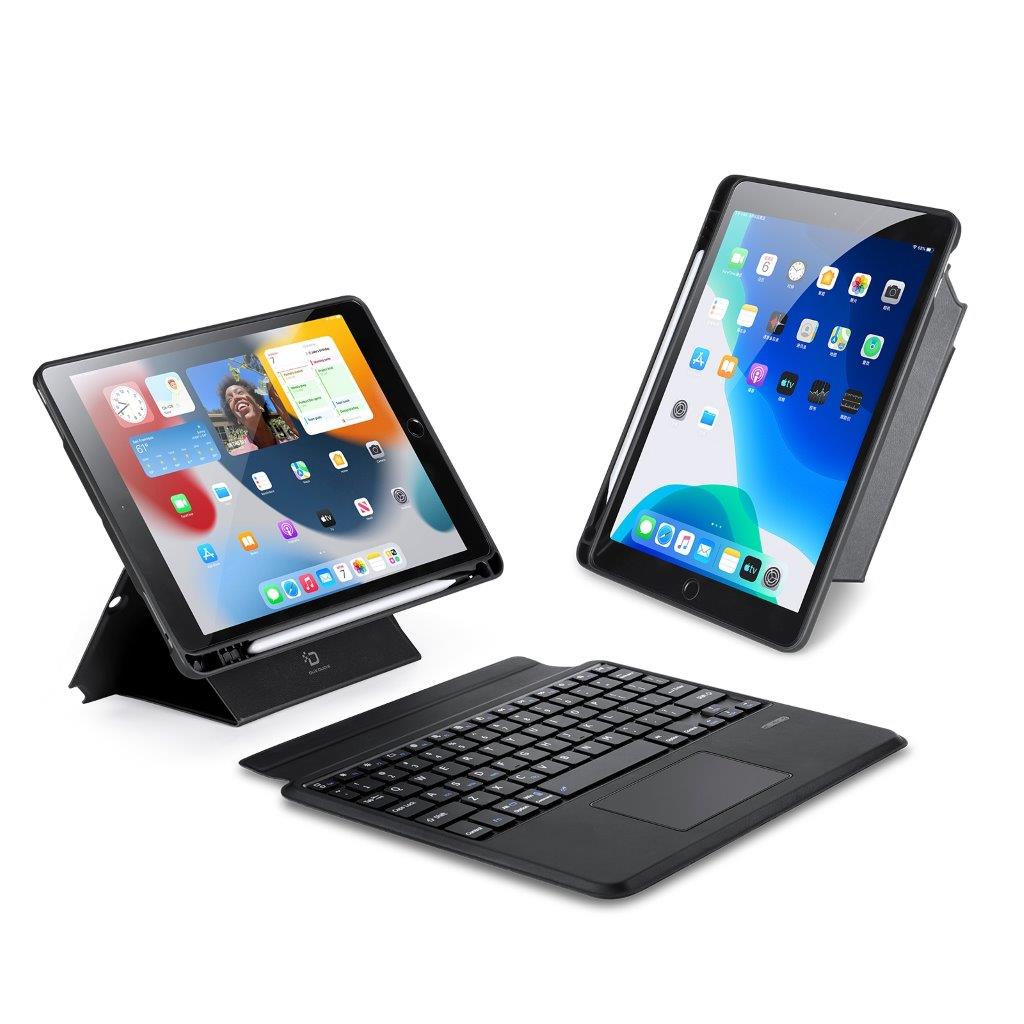 Tastaturetui med stativ til iPad 10.2 2019/2020/2021/Air 2019/Pro 10.5 - Sort