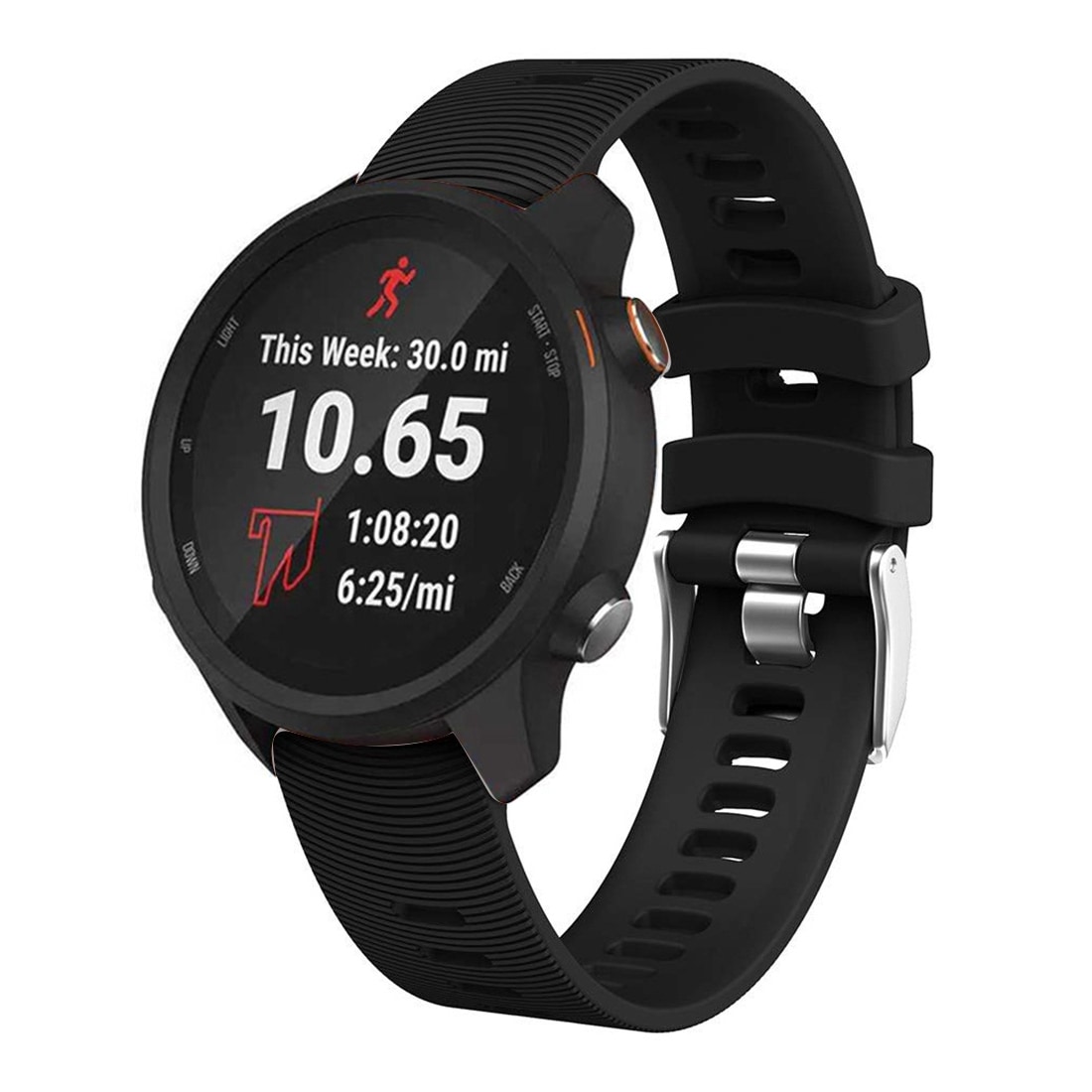 Silikonearmbånd til Garmin Forerunner 245 - Sort