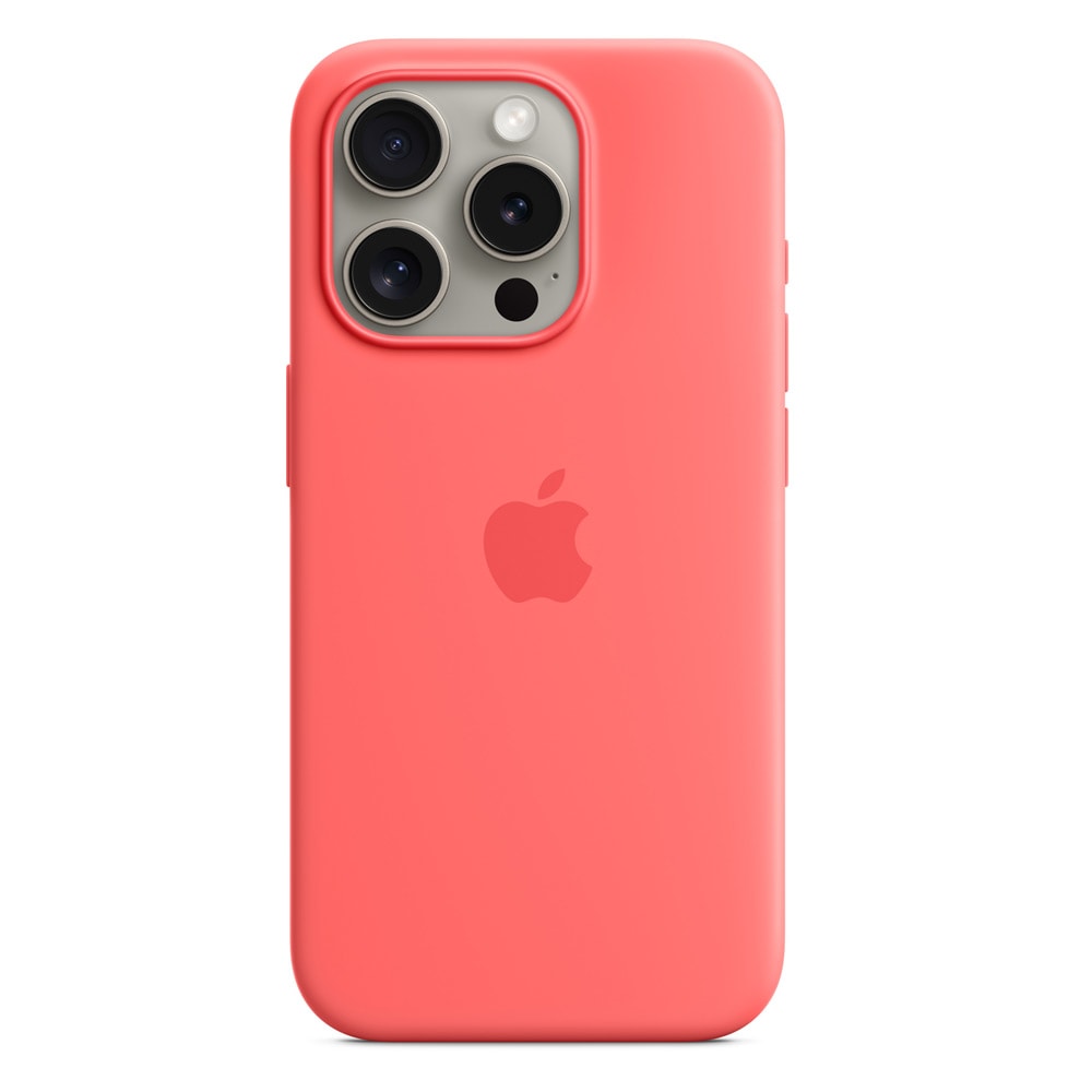 Apple silikoneetui med MagSafe til iPhone 15 Pro - Guava