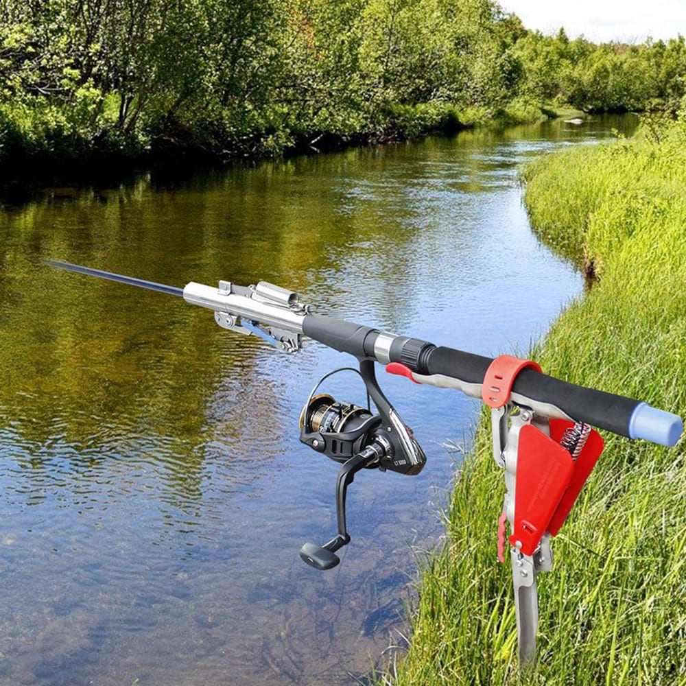 Automatisk fiskestangsholder med dobbelt fjeder