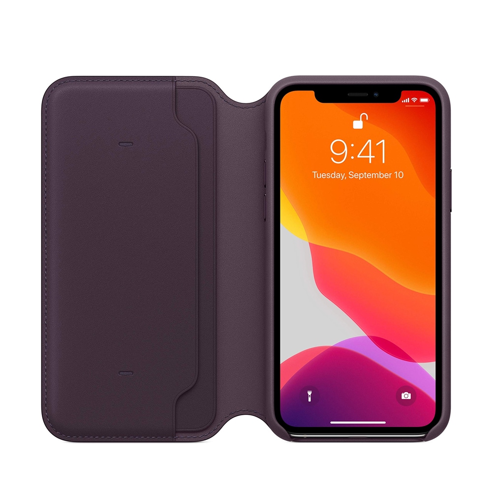 Apple Folio-etui i læder MX072ZM/A til iPhone 11 Pro - Aubergine