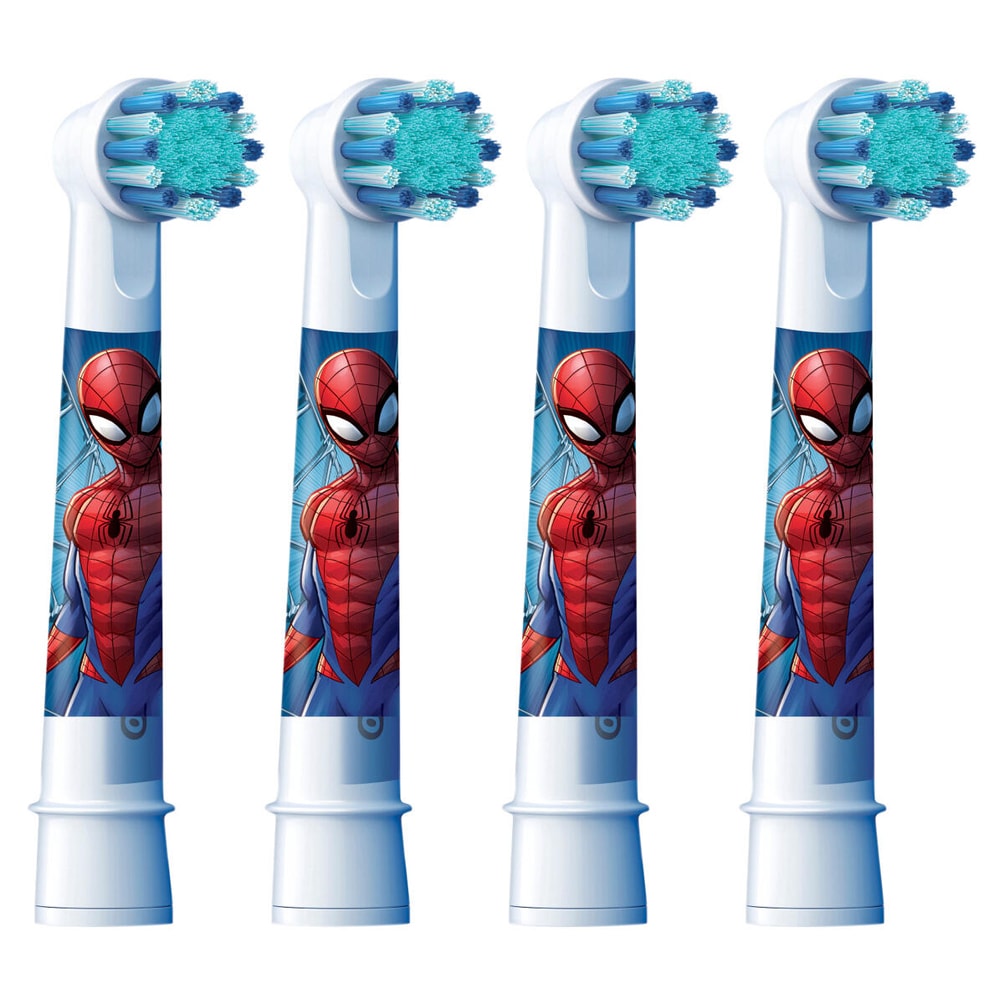 Oral-B Kids Spiderman tandbørstehoveder med ekstra bløde børstehår - 4-pak