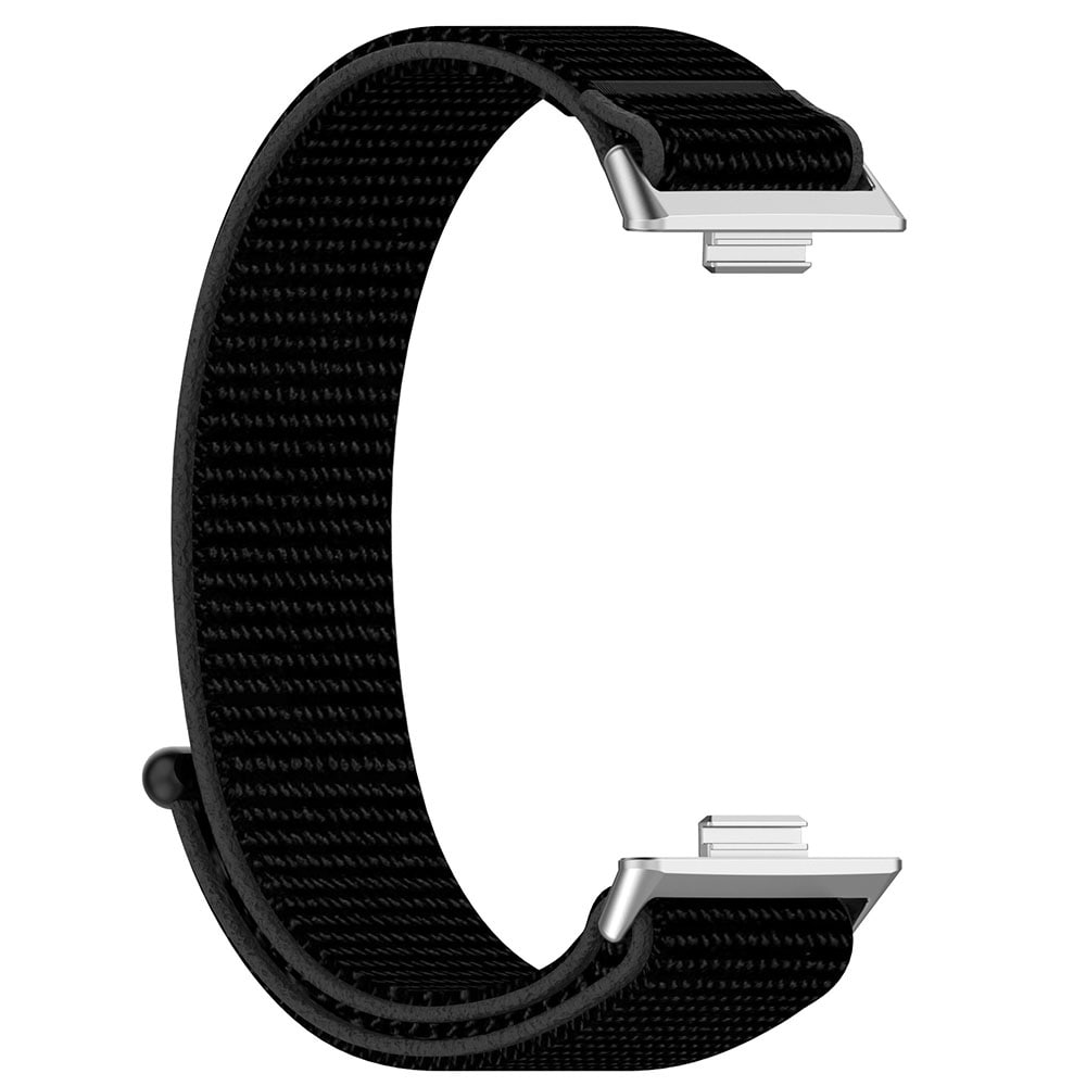 Nylon velcro-armbånd til Huawei Fit 3 med justerbar pasform - Sort