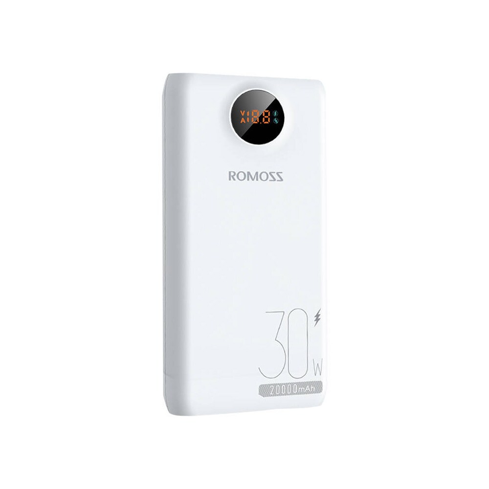 Romoss Pro Powerbank 20000mAh med PD 30W og LED-display - Hvid