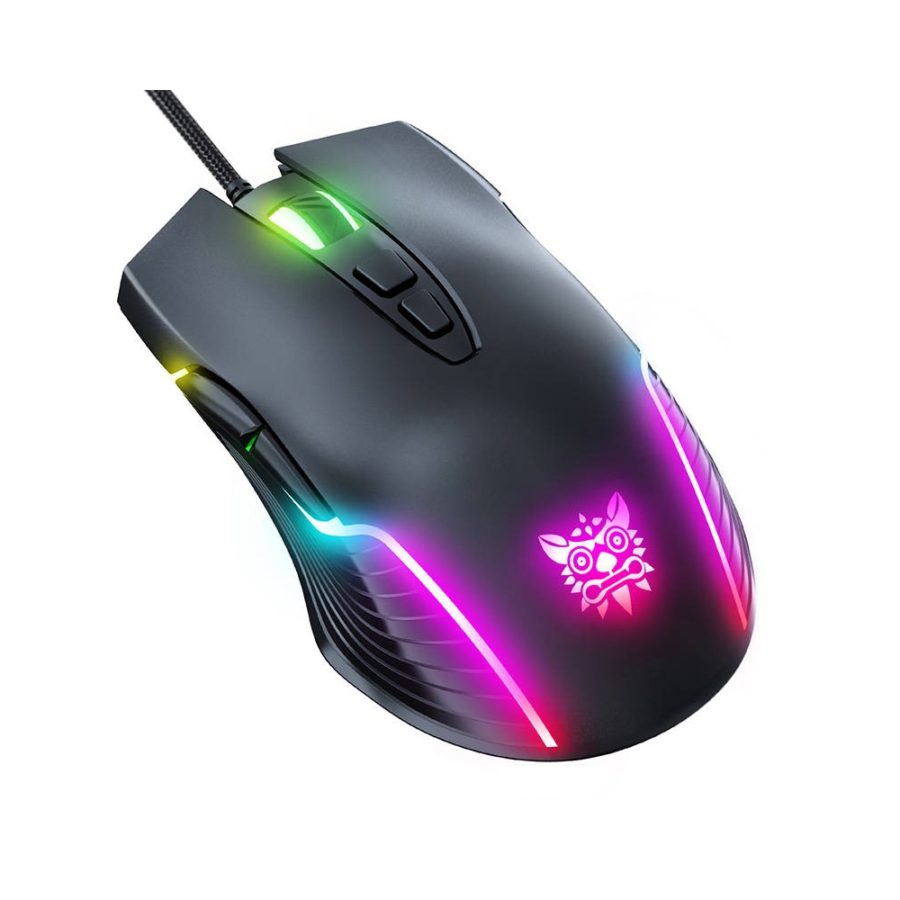 Onikuma CW905 gamingmus med 6 DPI-niveauer og RGB-belysning - sort