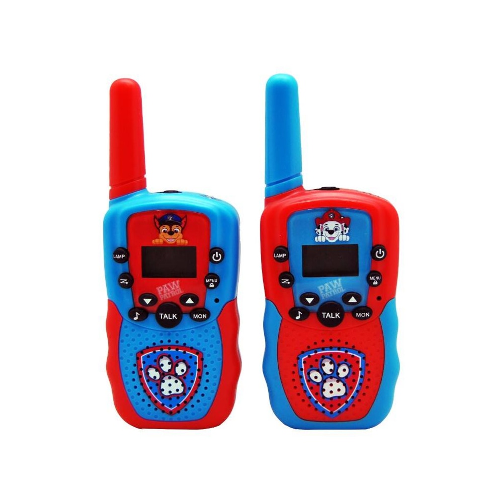 Paw Patrol Walkie Talkie med LCD-skærm og LED-lommelygte - 2-pak