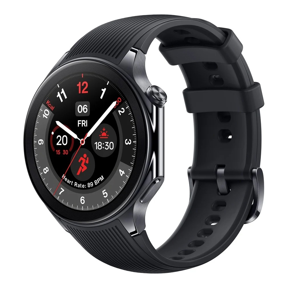 OnePlus Watch 2 46 mm hybridur med AMOLED-skærm og lang batterilevetid - sort stål