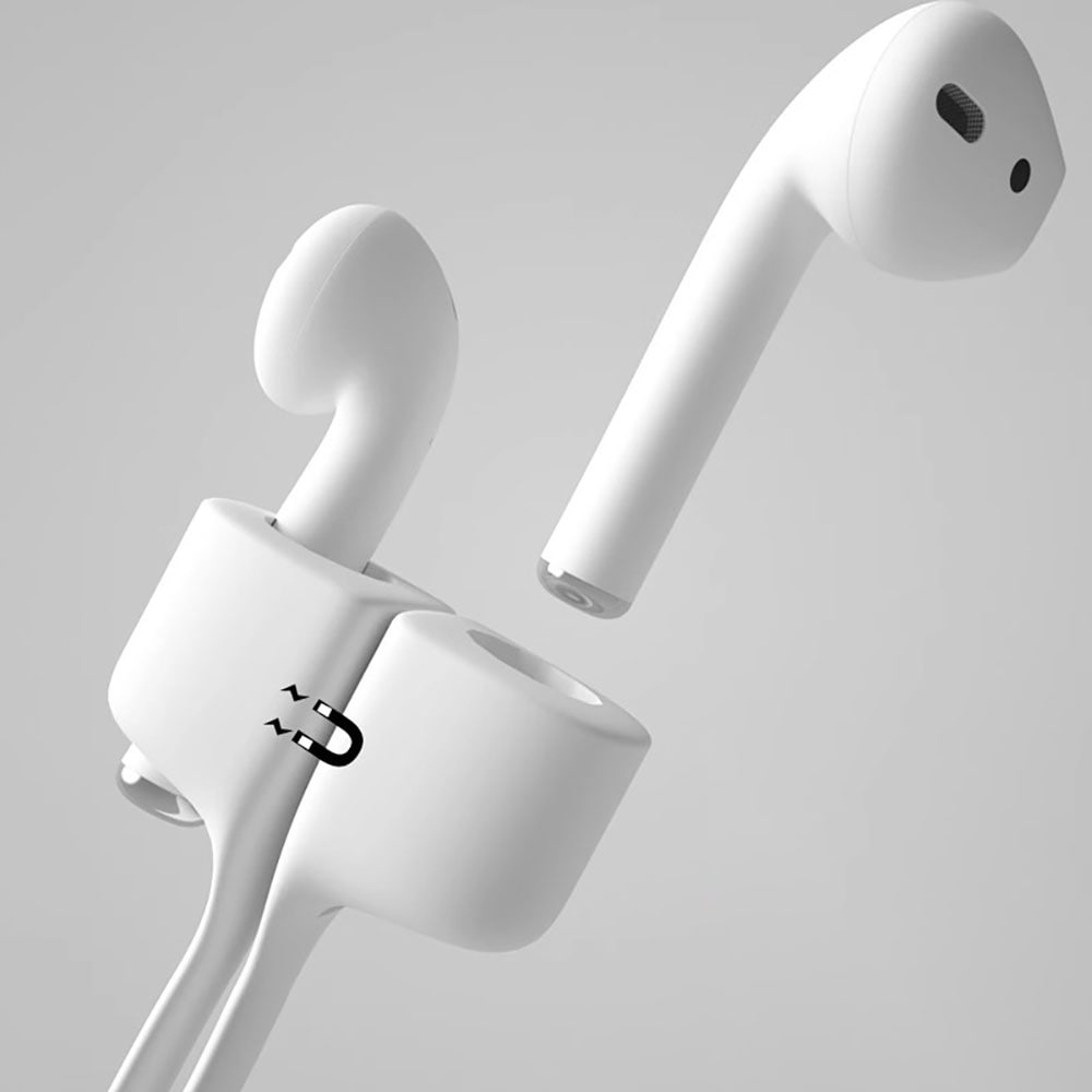 Magnetisk silikonerem til AirPods - hvid