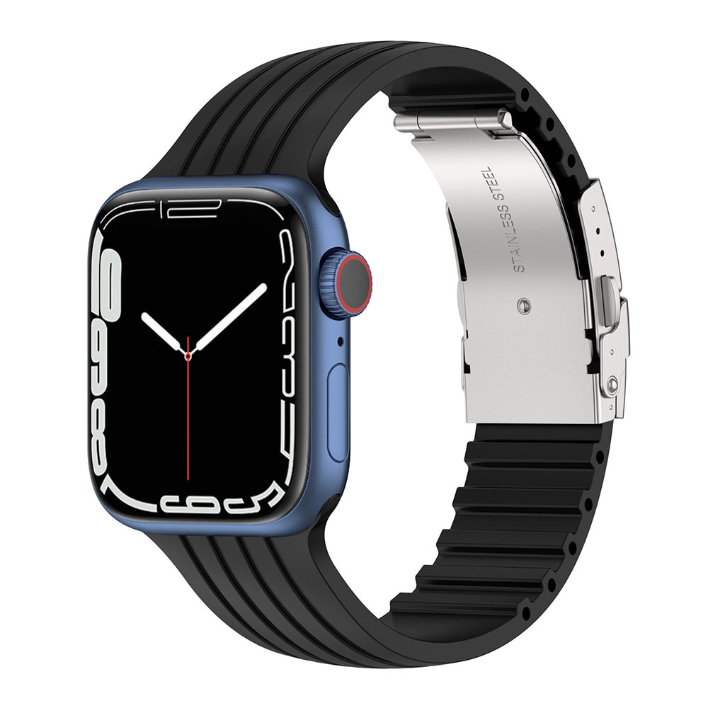 Silikonearmbånd til Apple Watch 38/40/41mm - Sort