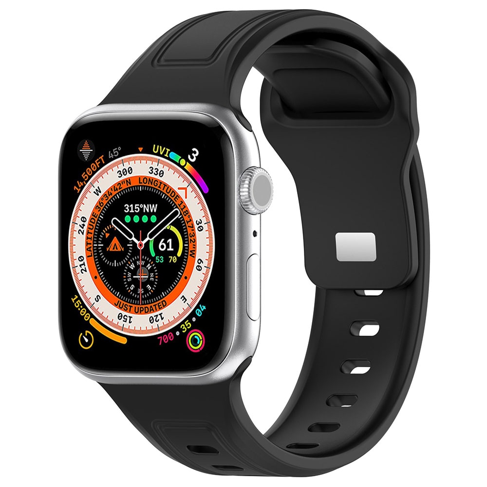 Silikonearmbånd til Apple Watch 38/40/41mm - Sort