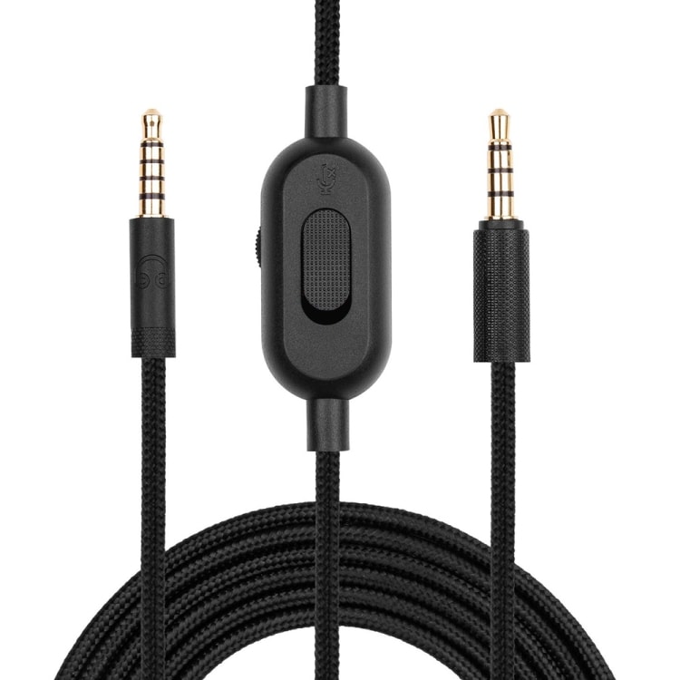 Lydkabel med 3,5 mm til Logitech G433 / G233 / G Pro / G Pro X - 2 meter med lydstyrkekontrol