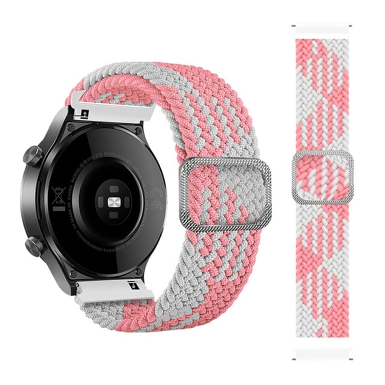 Universalarmbånd til smartwatch 20 mm - pink/hvid