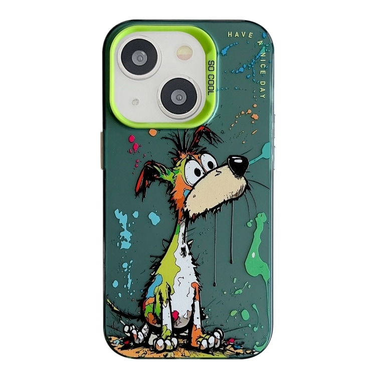 Bagcover til iPhone 15 Plus - Oliemaleri Hund