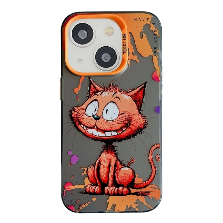 IPhone 15 Plus bagcover - Oliemaleri smilende kat