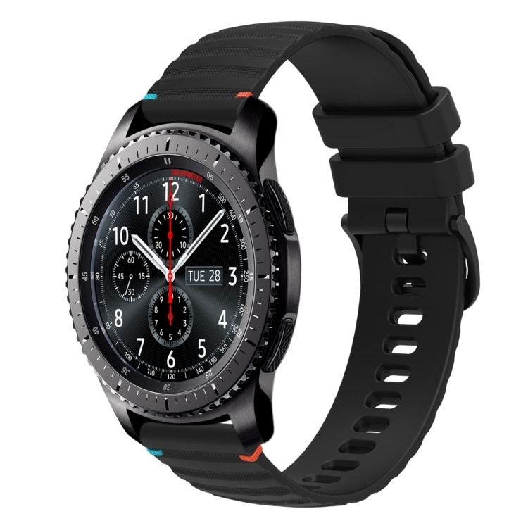 Silikonearmbånd til Samsung Galaxy Gear S3 Frontier - Sort