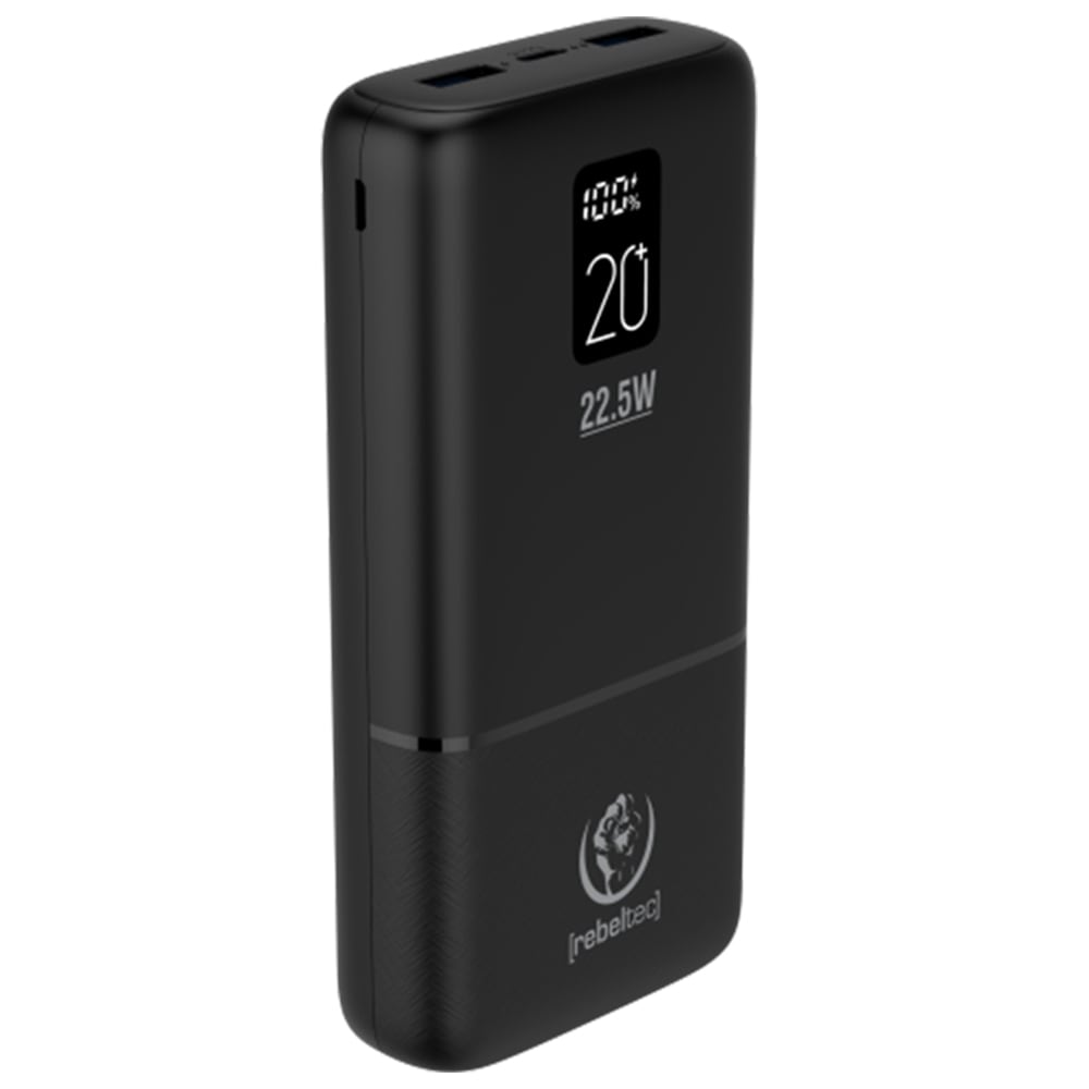 Rebeltec P20 Powerbank 22,5W 20000mAh - Sort