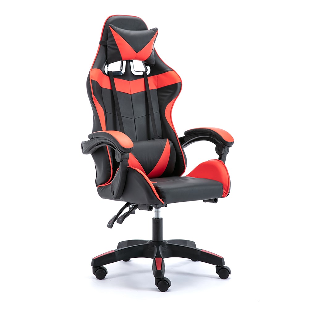 Ergonomisk gamingstol i sort/rødt design