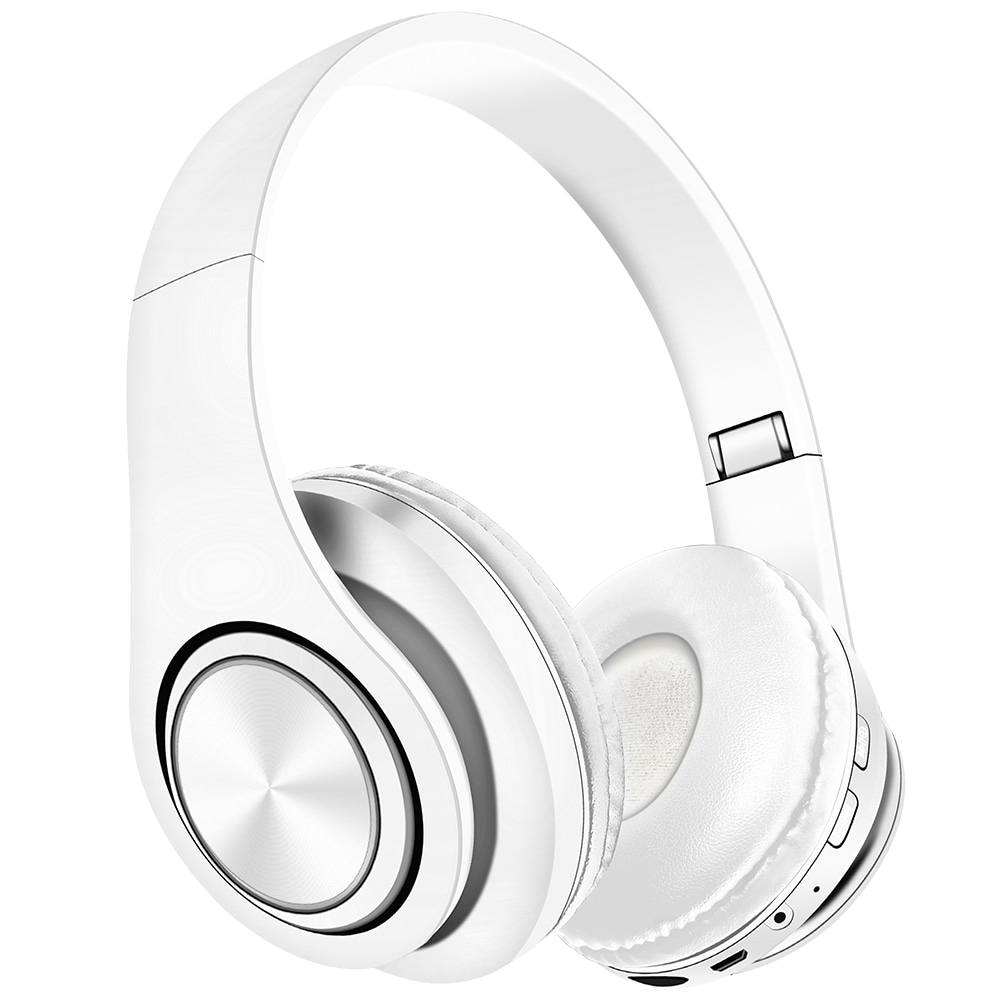 United over-ear Bluetooth-hovedtelefoner med foldbart design og TWS-funktion - Hvid