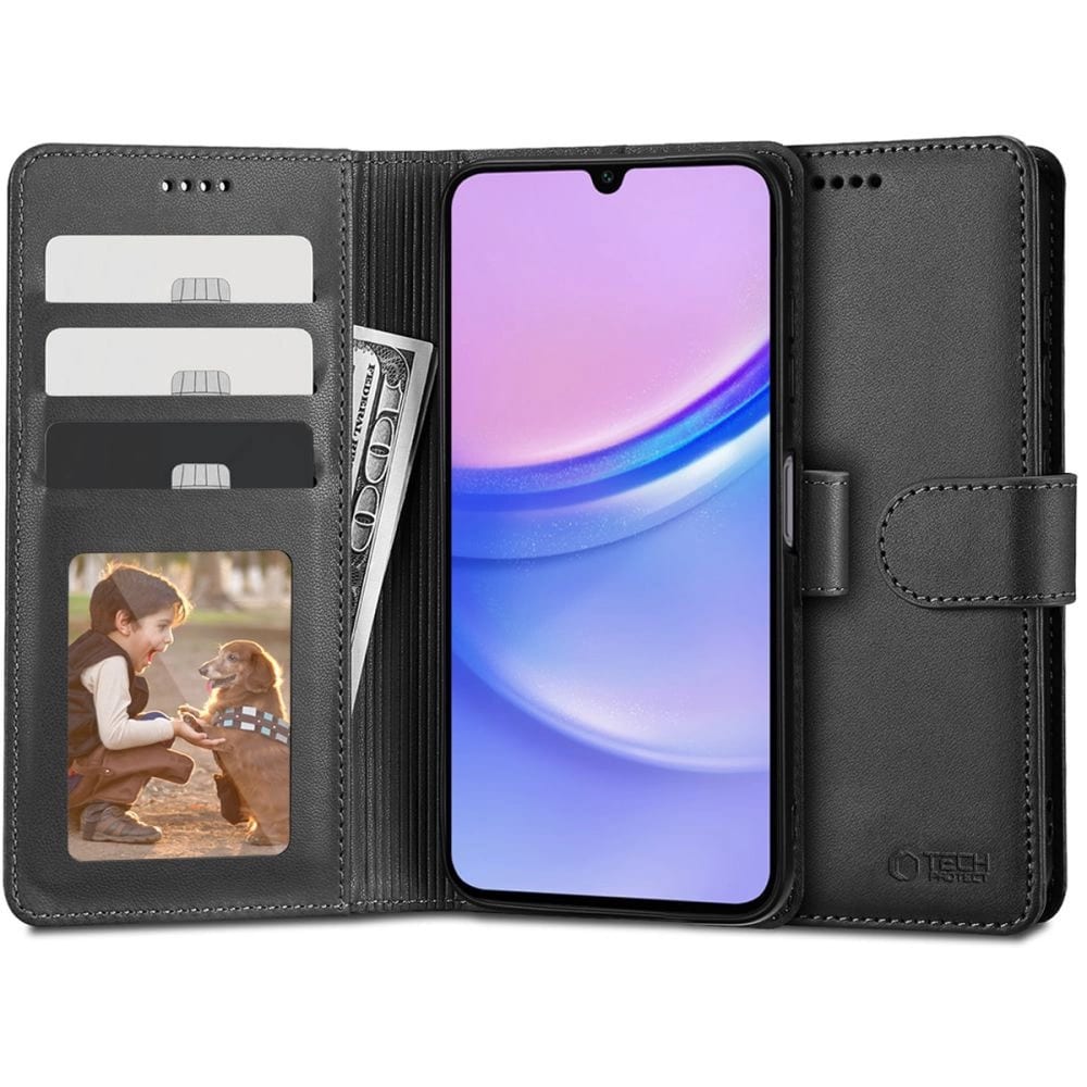 Tech-Protect Wallet Case til Samsung Galaxy A15 4G / 5G - Sort