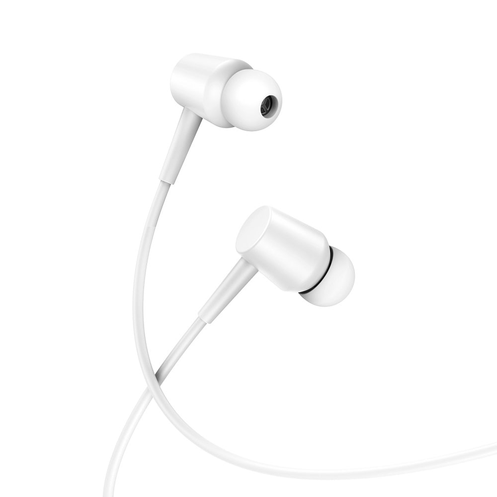 XO in-ear headset med 3,5 mm stik og mikrofon - Hvid