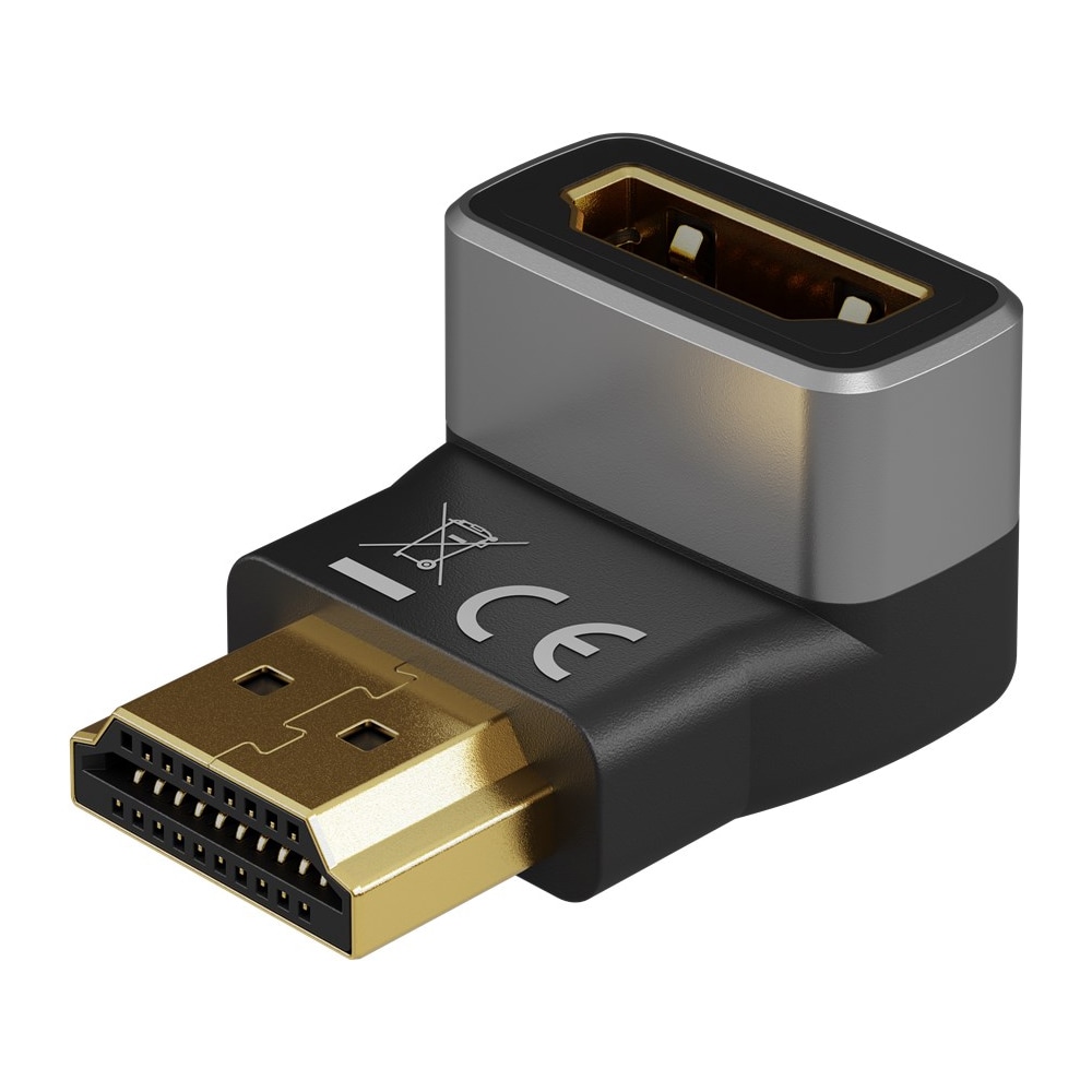 Goobay vinklet HDMI-adapter 8K 60Hz 270° med guldbelagte stik