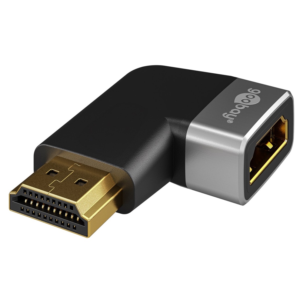 Goobay Vinklet HDMI-adapter 270° til 8K 60Hz guldbelagt