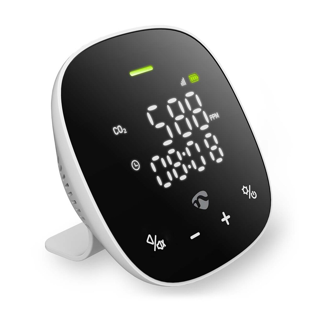 Nedis SmartLife Wi-Fi-luftkvalitetsmåler med LED-display og CO2-alarm