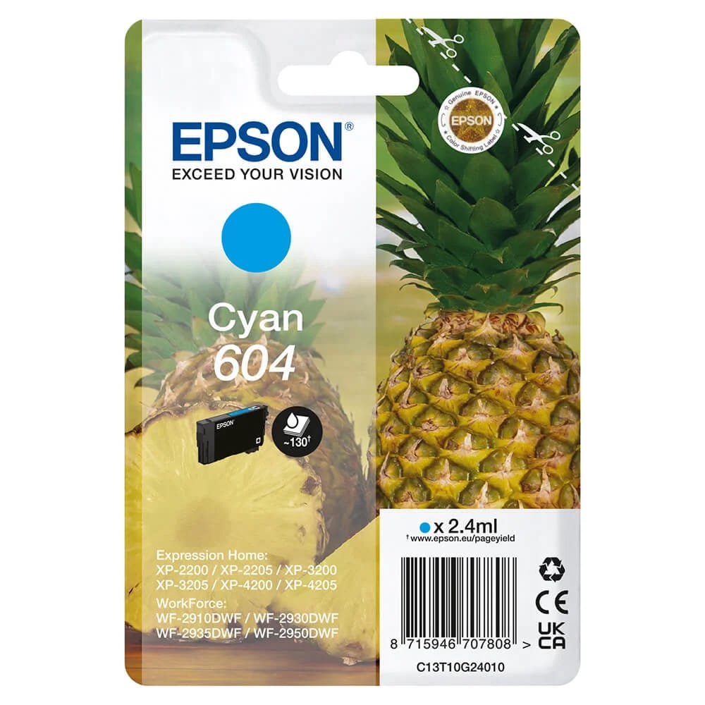 Epson 604 Blækpatron C13T10G24010 - Cyan