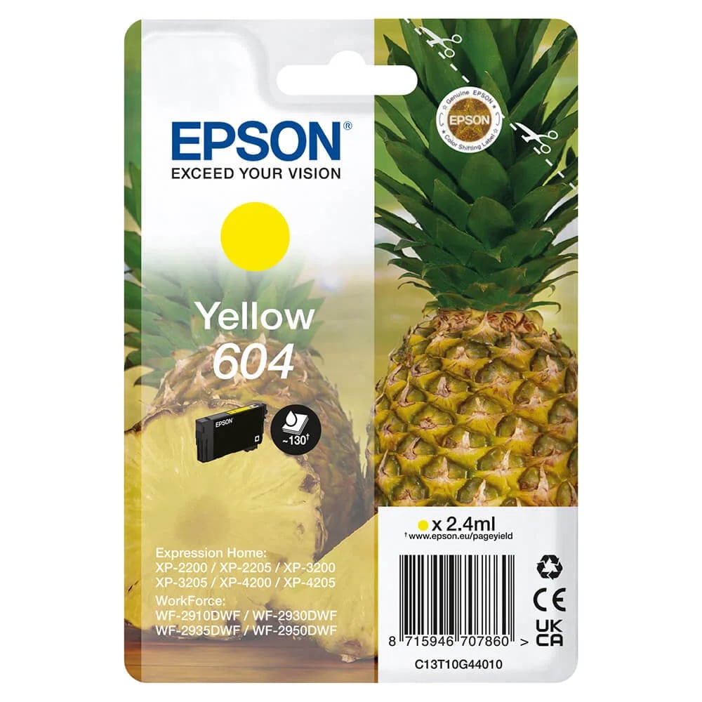 Epson 604 Blækpatron C13T10G44010 - Gul