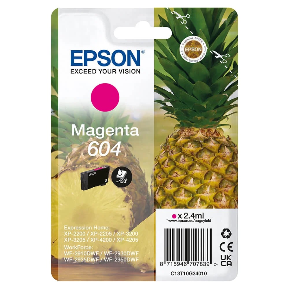 Epson 604 Blækpatron C13T10G34010 - Magenta