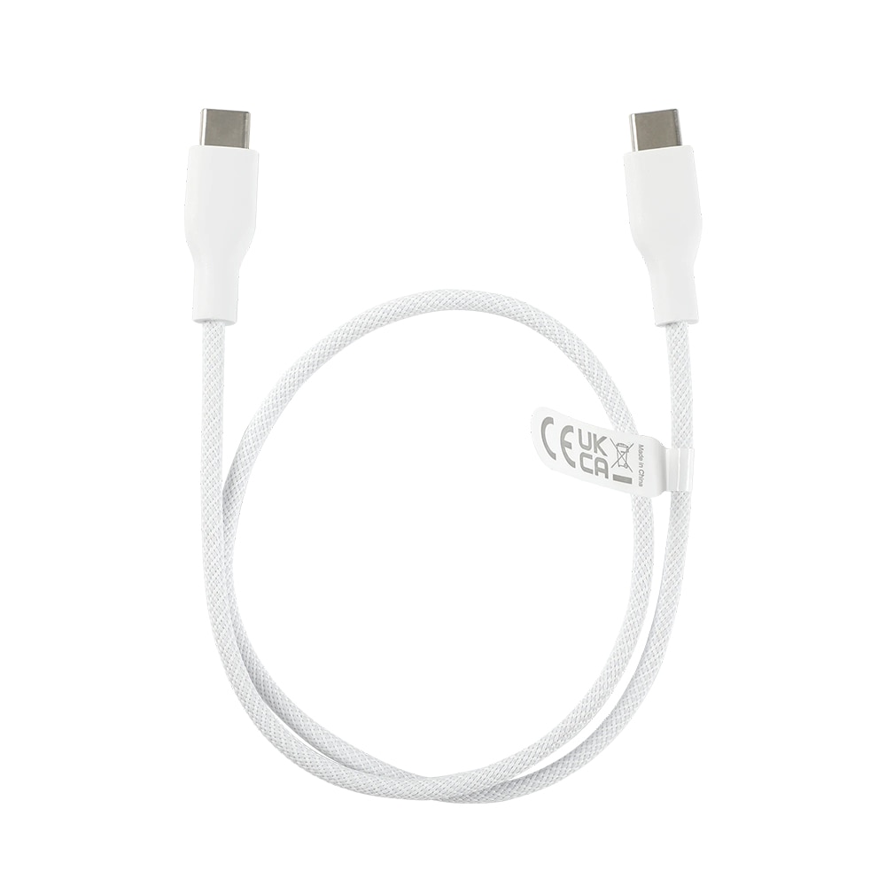 Deltaco USB-C-kabel 60W 50cm - Hvid