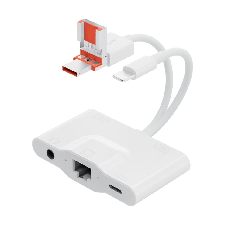 Ethernet-adapter med USB-C, Lightning, USB og MicroUSB - Alt-i-en-løsning til hurtig tilslutning