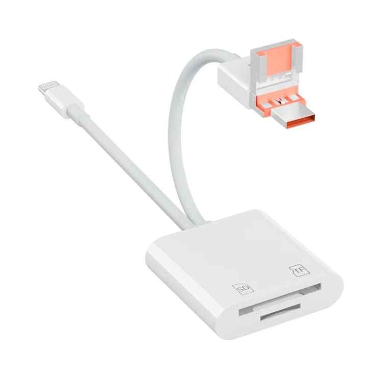 Hukommelseskortlæser med Lightning, USB og MicroUSB - 3-i-1-løsning til filoverførsel