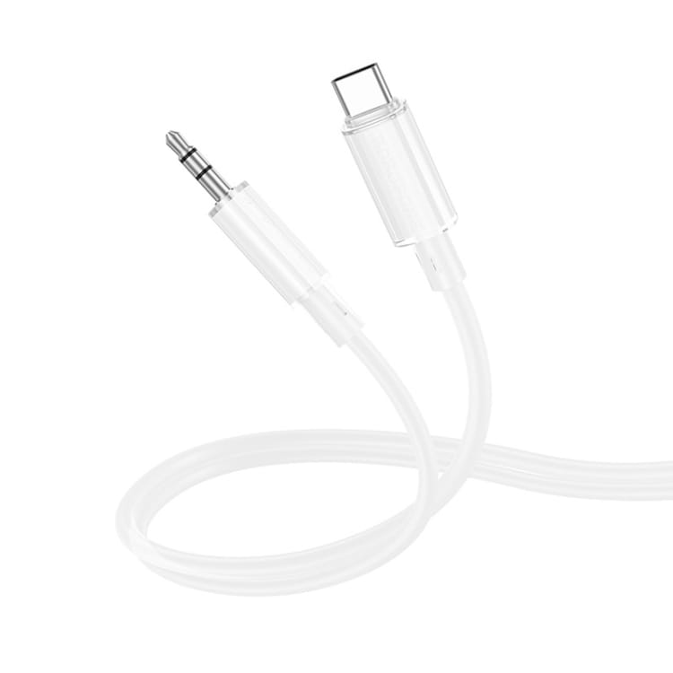 Borofone lydkabel USB-C til 3,5 mm 1 m - hvid