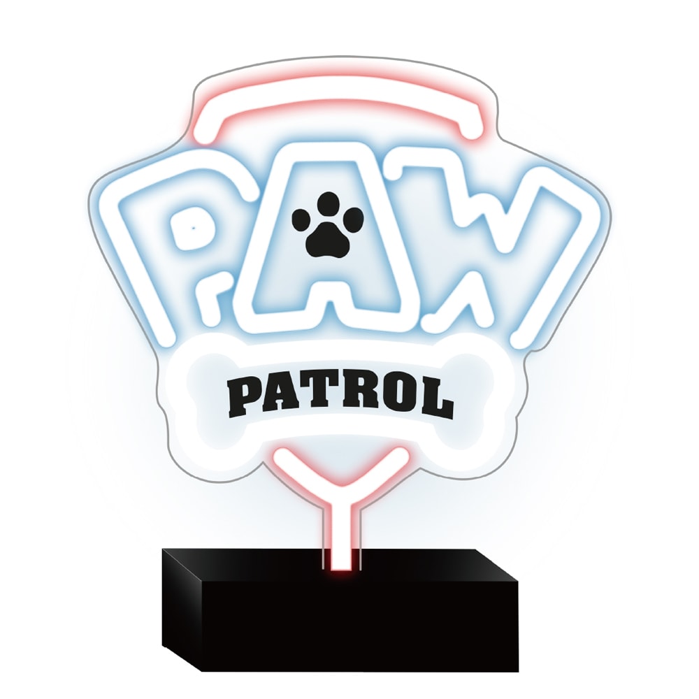 Paw Patrol LED Neon-skilt på fod - Logo