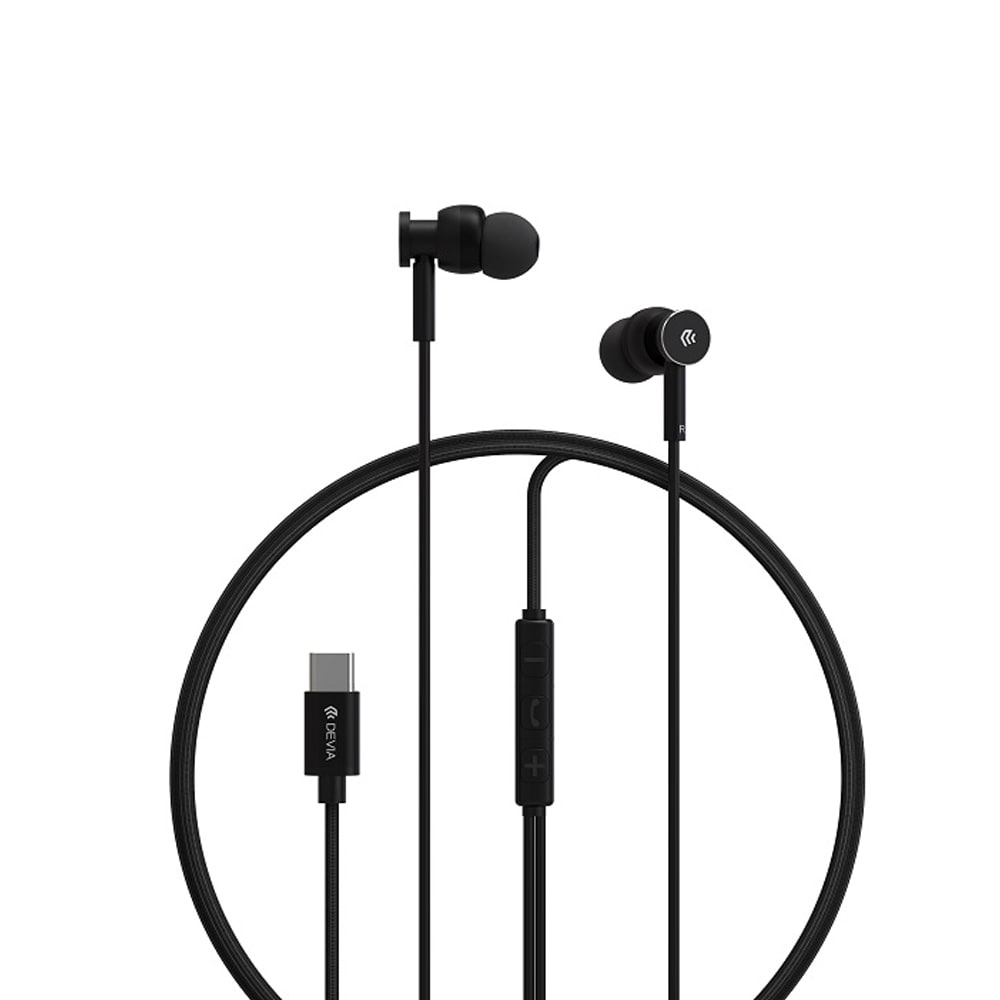 Devia In-Ear-headset med USB-C - Svart