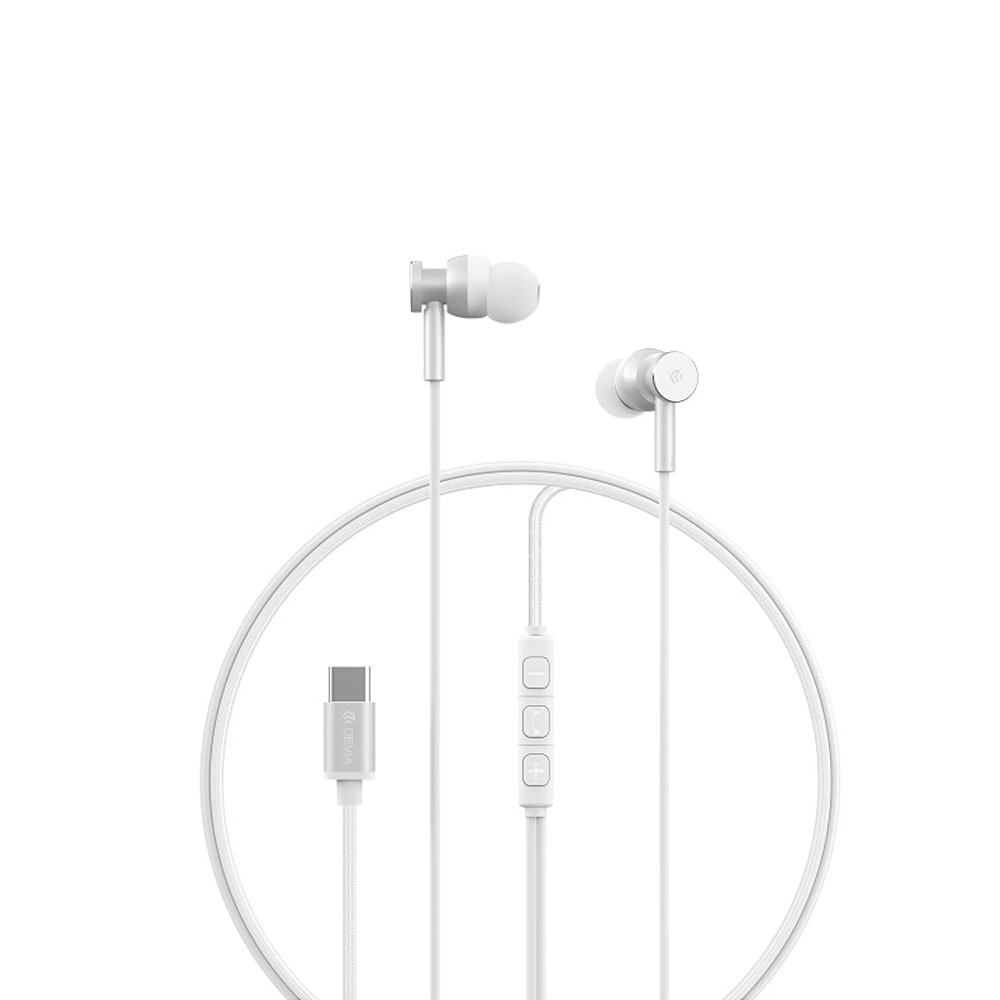 Devia In-Ear-headset med USB-C - Sølv