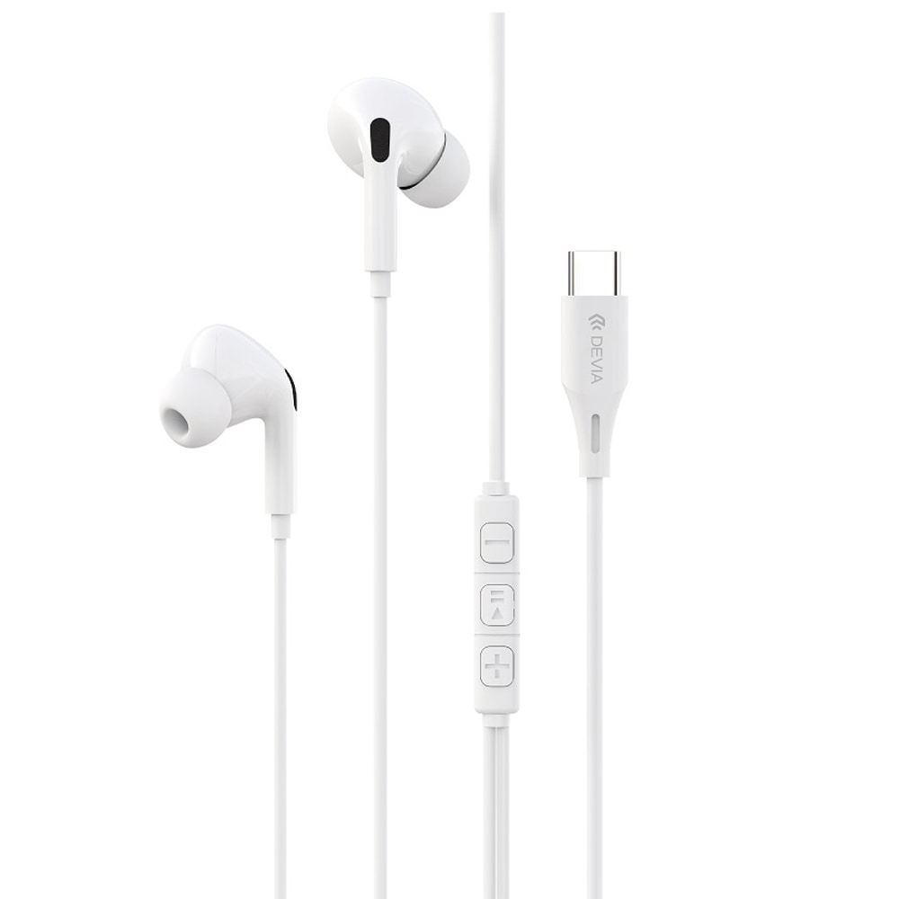 Devia Kintone A2 In-Ear Headset med USB-C - Hvid