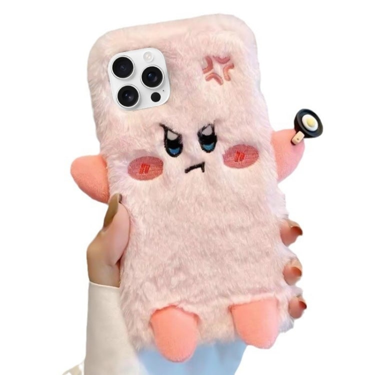 Pink Fluffy Backshell til iPhone 14 Pro