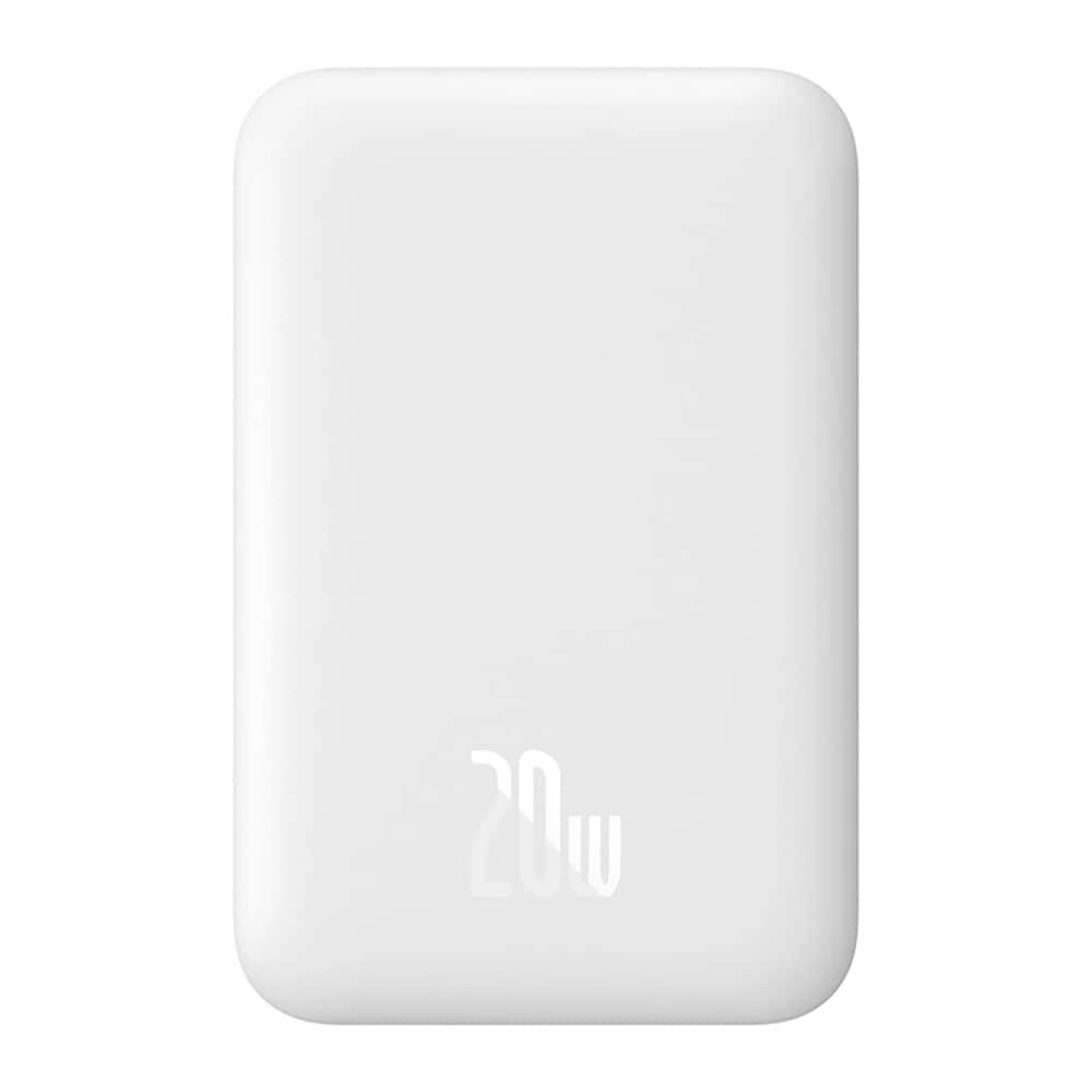 Baseus powerbank 6000mAh med 20W MagSafe trådløs opladning - Hvid