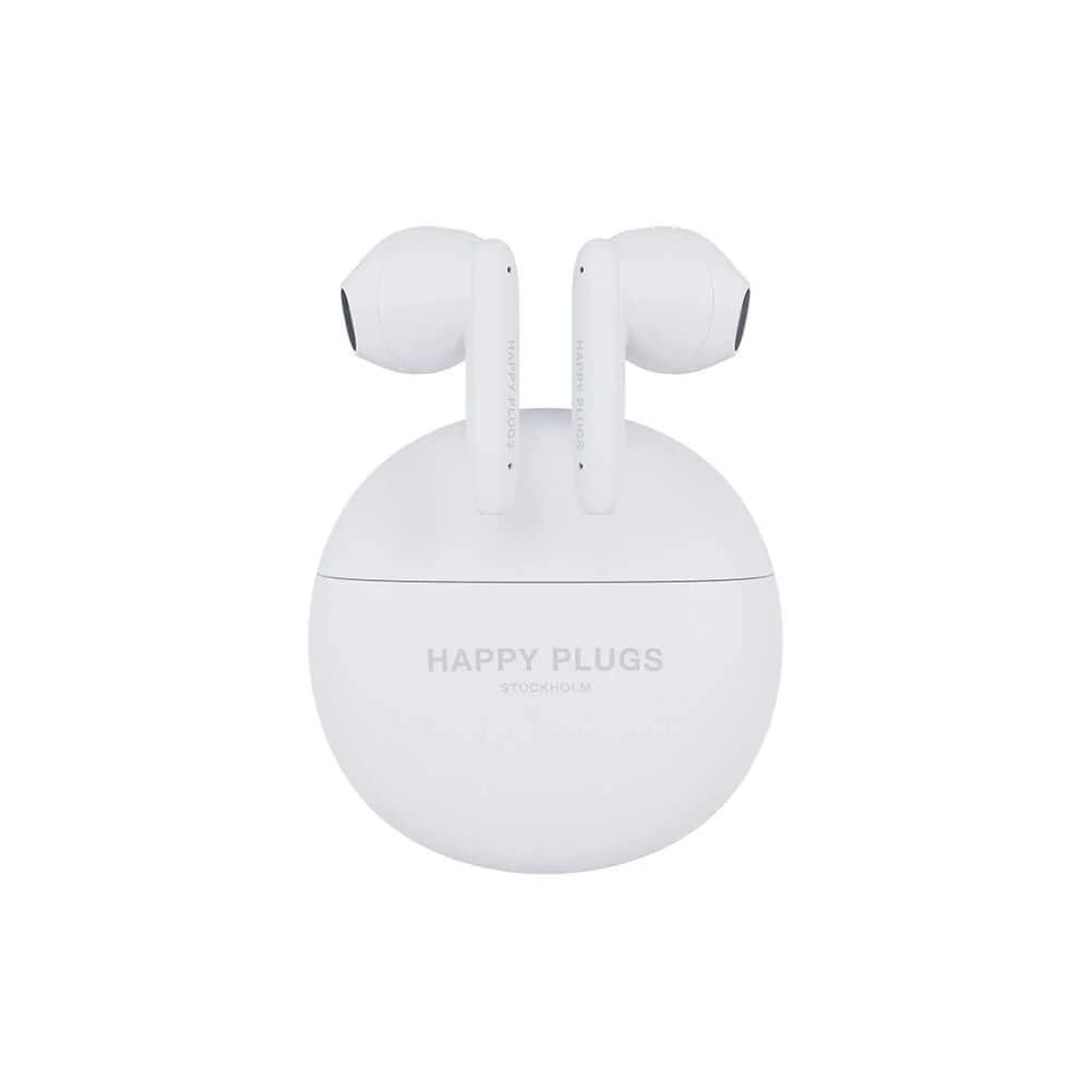 Happy Plugs Joy Lite trådløst in-ear headset med ENC-støjreduktion - Hvid