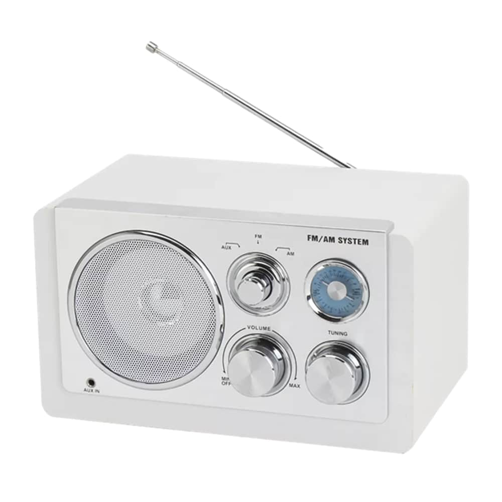 Denver FM/AM-radio TR-63W med AUX-indgang og klassisk design