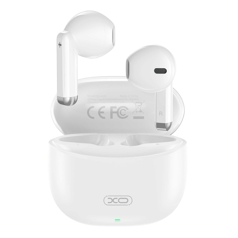 XO In-Ear TWS Bluetooth-headset med opladningsetui og Bluetooth 5.3 - Hvid