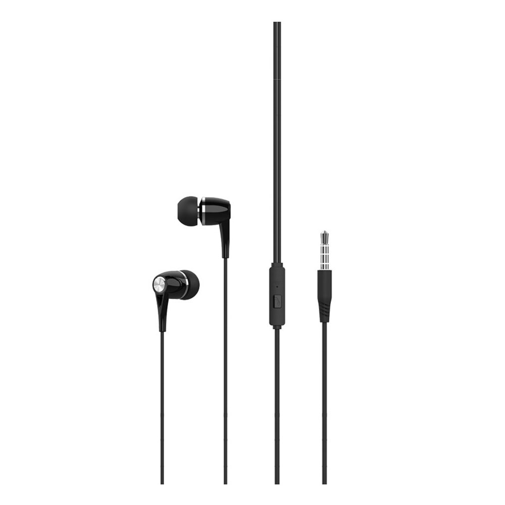 XO In-Ear-headset med 3,5 mm-stik - Svart