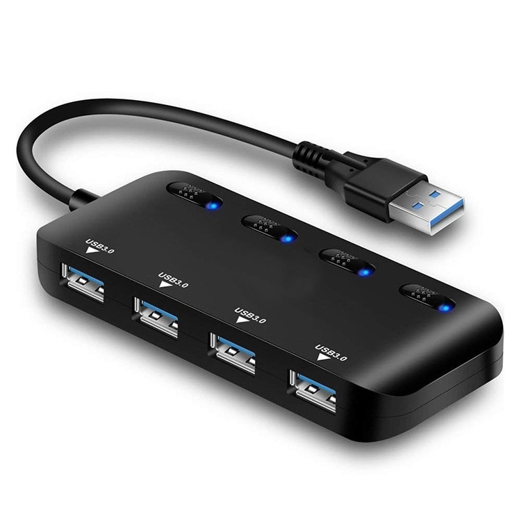 4-port USB Hub med Køb på 24hshop.dk