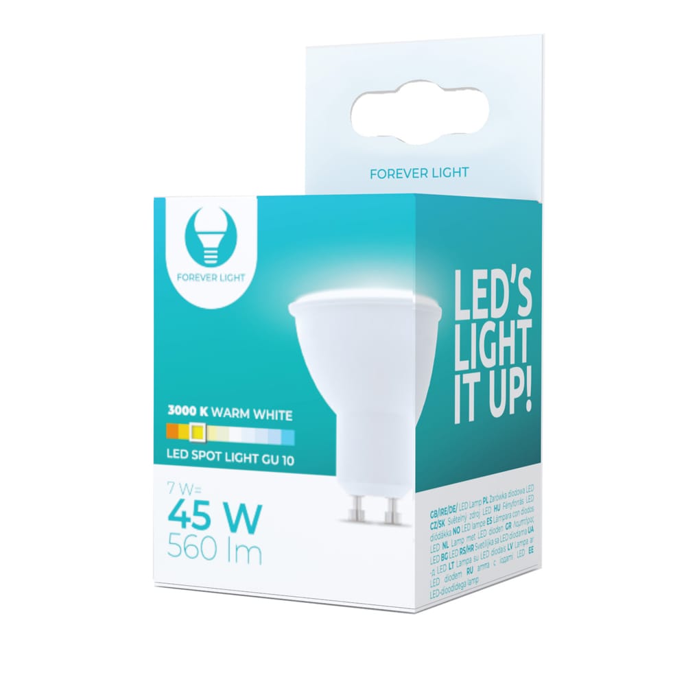 LED-pære GU10 7W 230V 3000K 560 lm