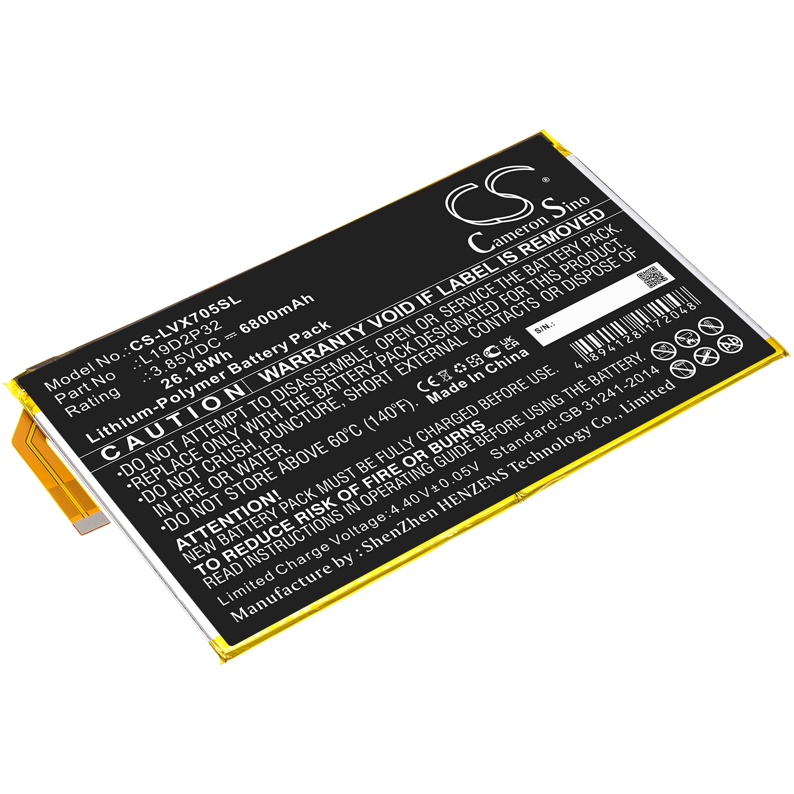 Batteri til tablet til Lenovo Yoga Smart Tab, YT-X705F